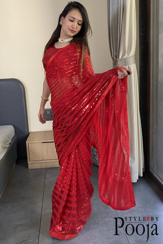 Women's Fancy Sequins Work Saree