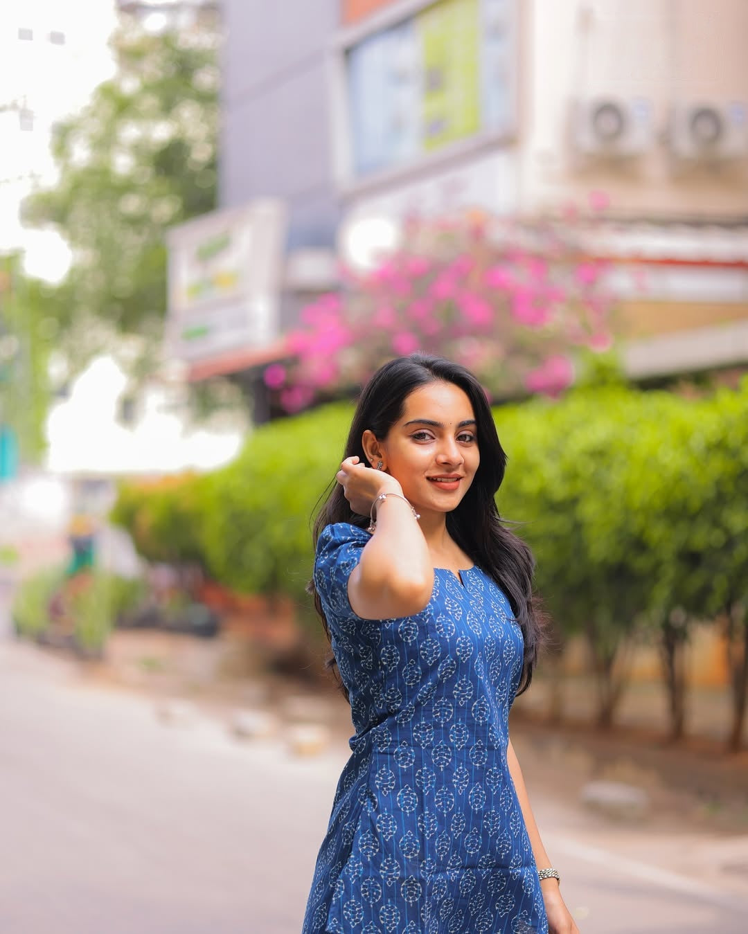 Floral Printed Mandarin Collar Cotton Short Kurti