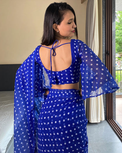 White Dot 1 Minute Ready to Wear Saree
