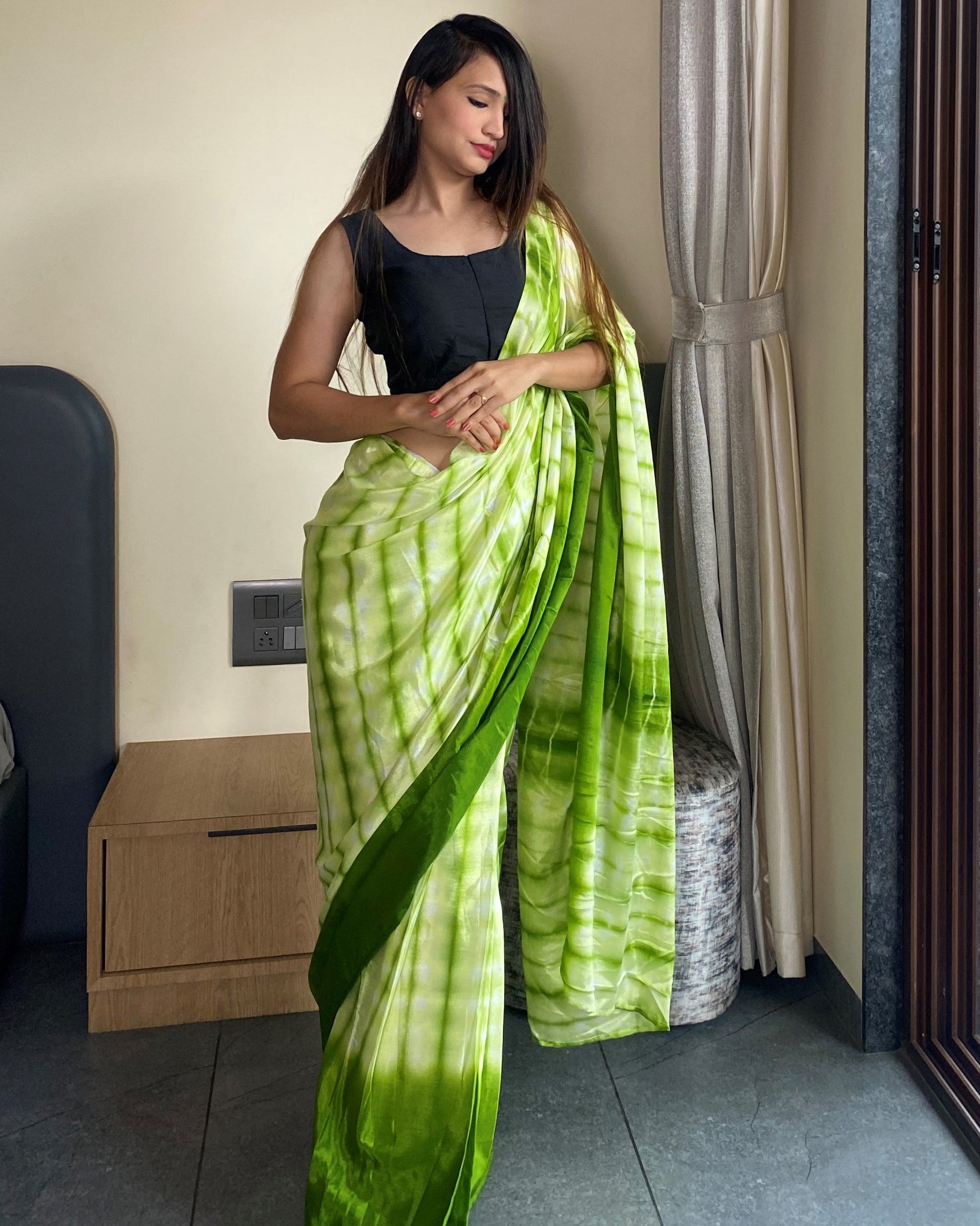 Green Ready to Wear Saree for Effortless Style