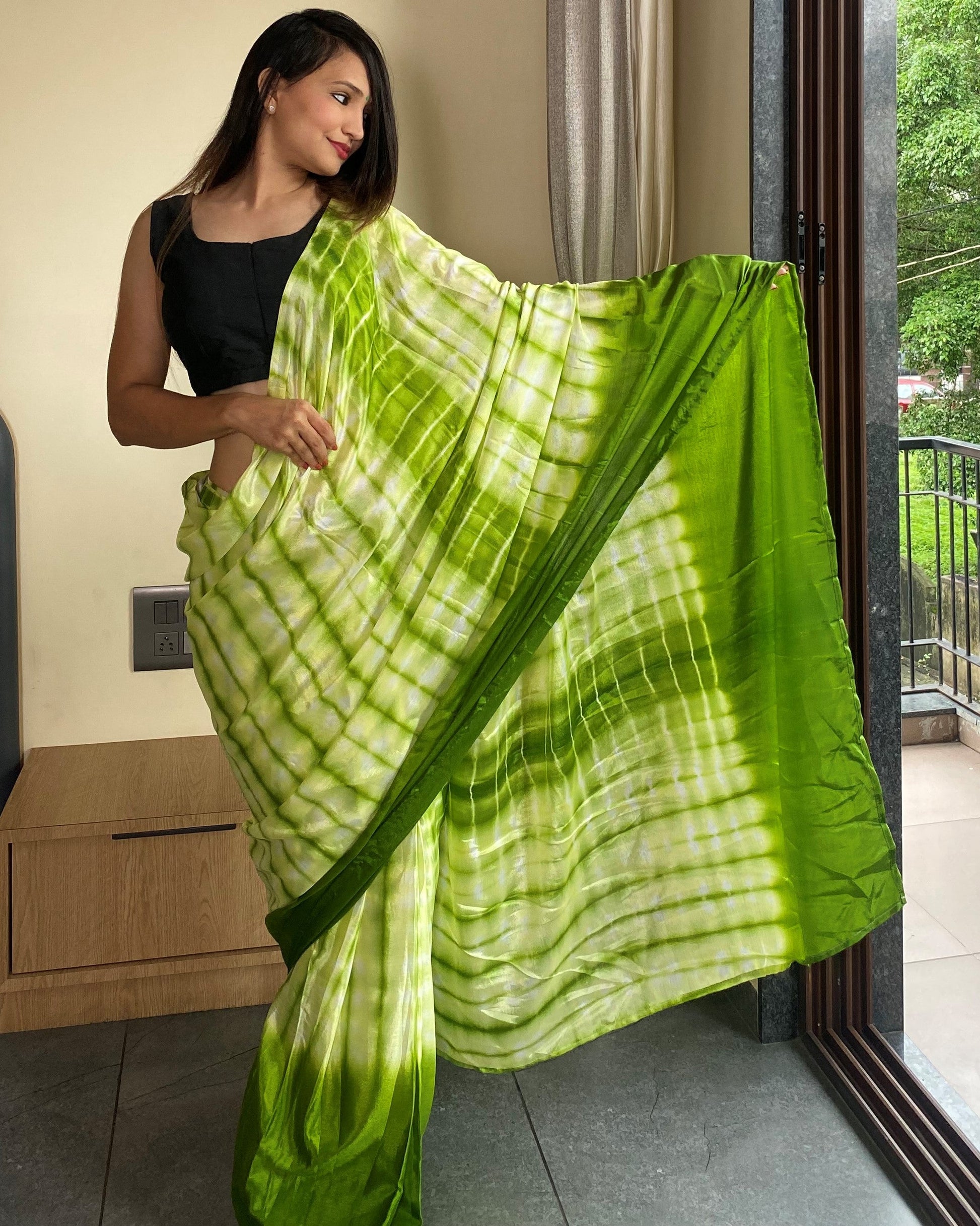 Green Ready to Wear Saree for Effortless Style