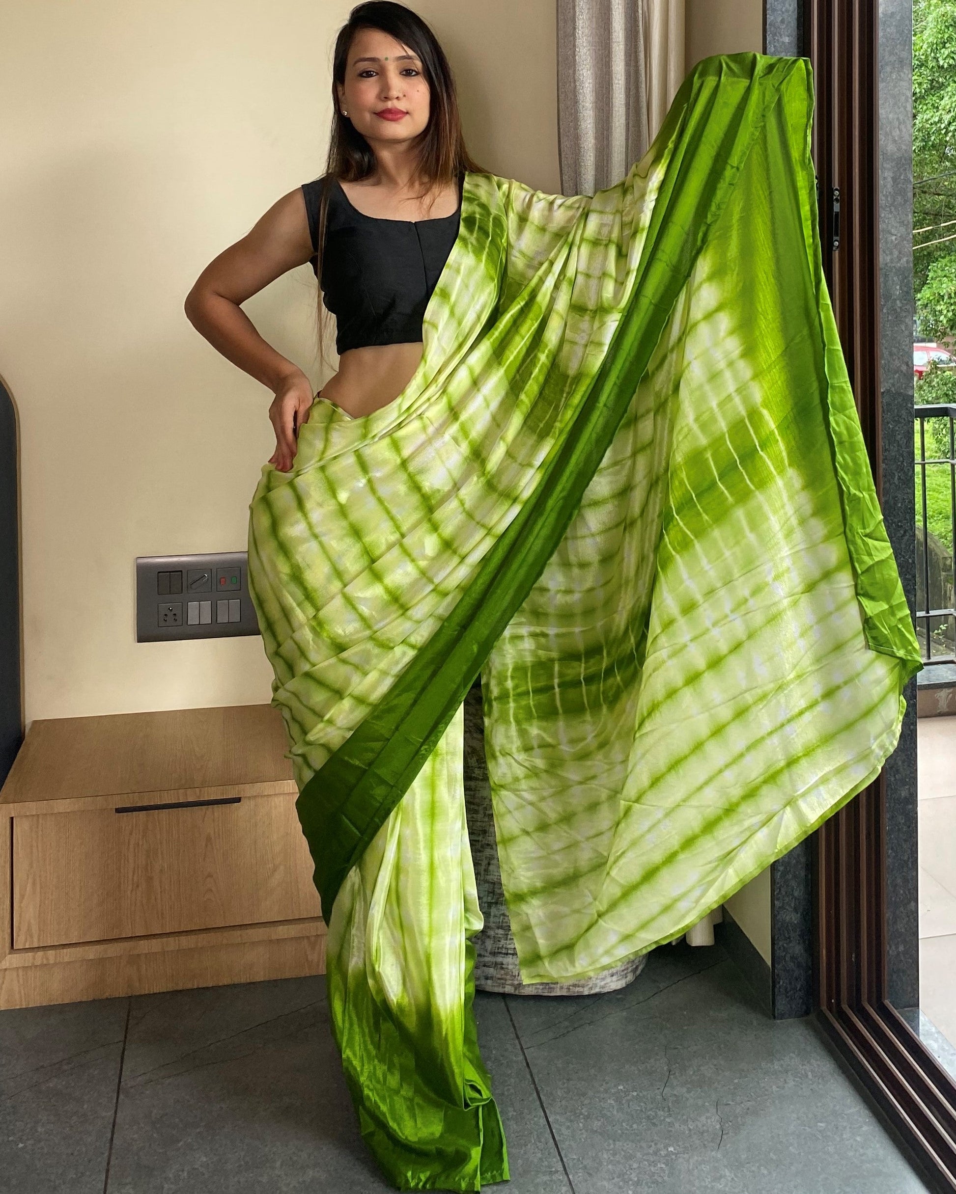 Green Ready to Wear Saree for Effortless Style
