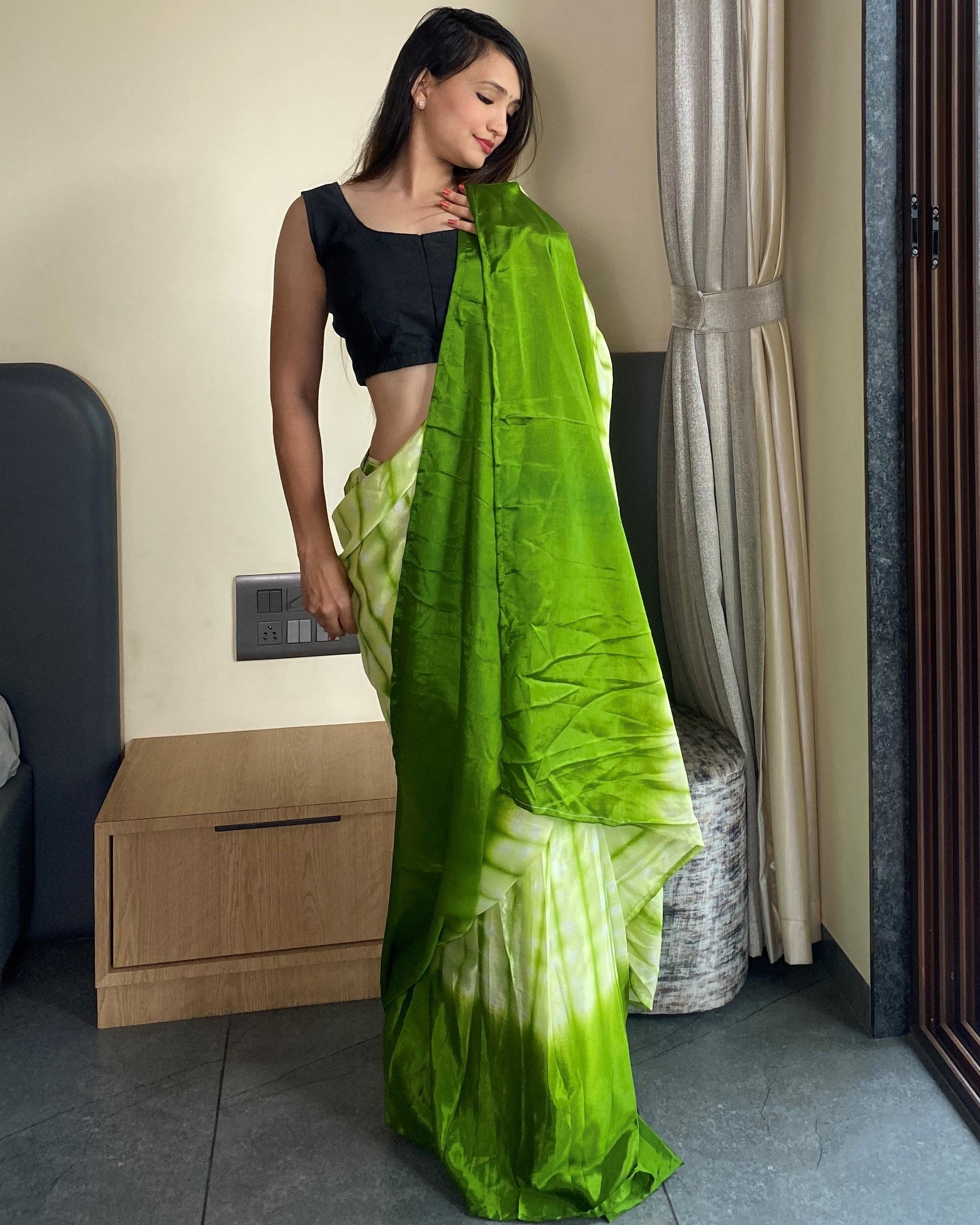 Green Ready to Wear Saree for Effortless Style