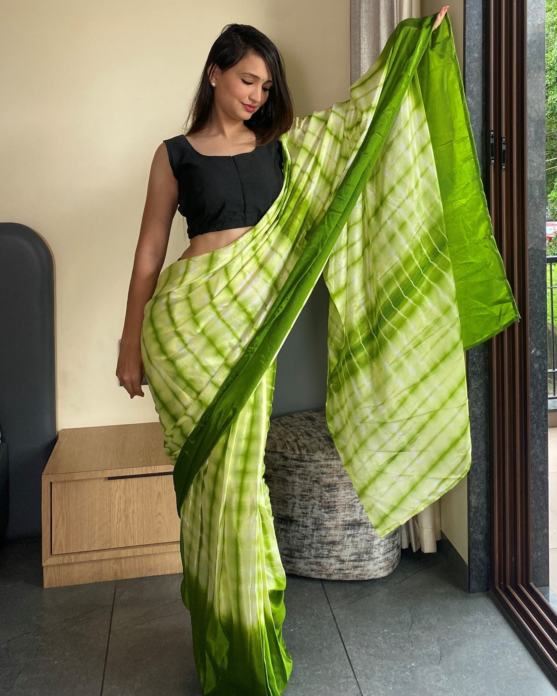 Green Ready to Wear Saree for Effortless Style