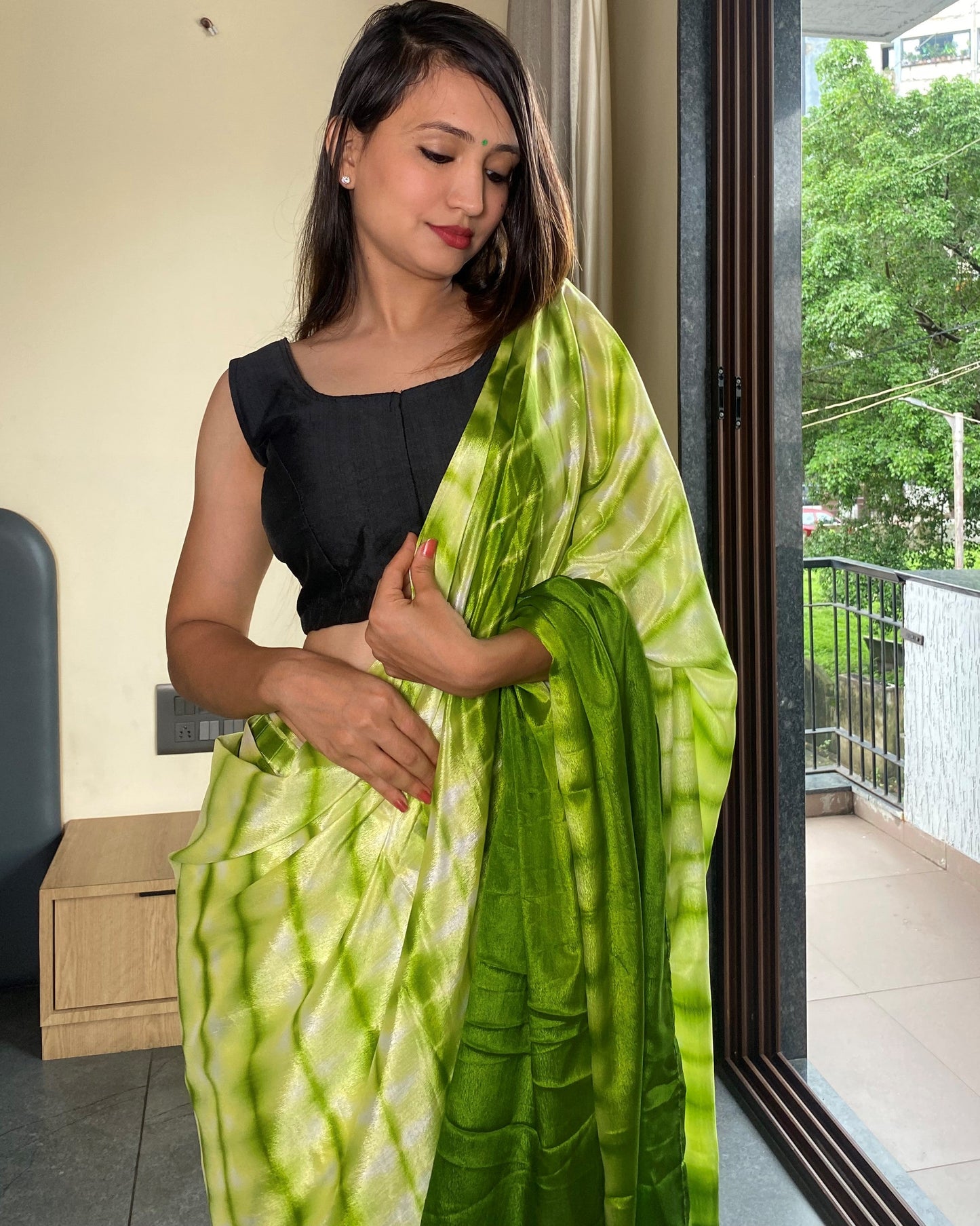 Green Ready to Wear Saree for Effortless Style