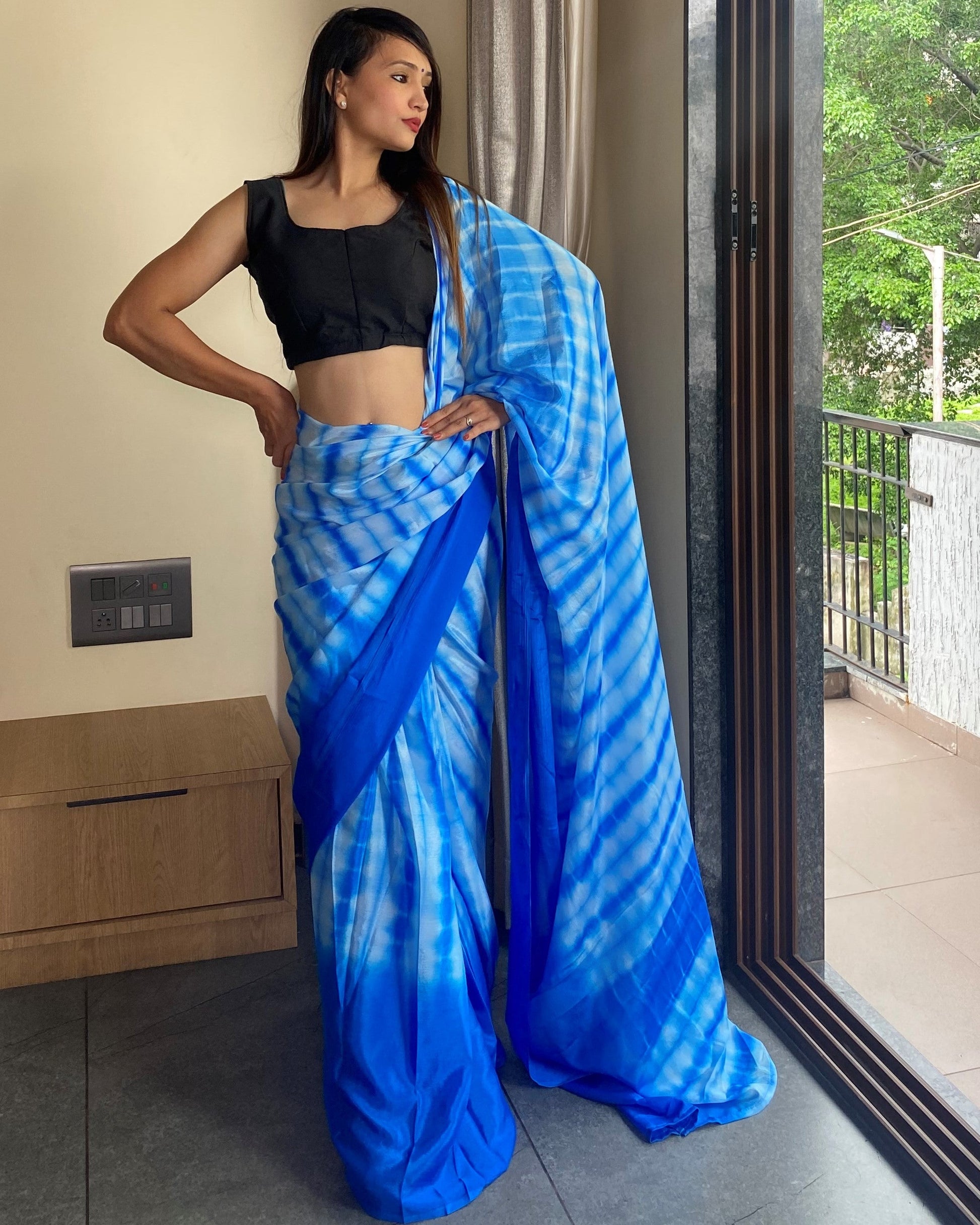 Blue Ready to Wear Saree for Effortless Style