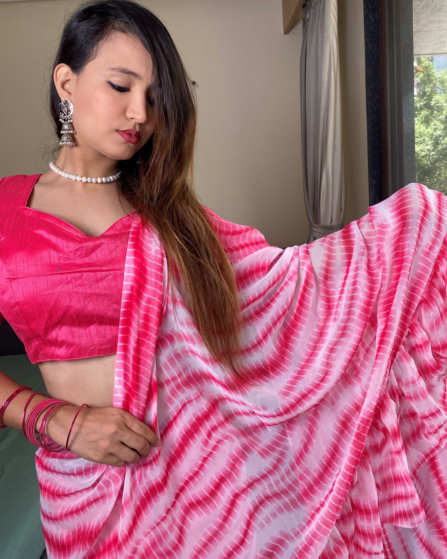 1 Minutes Ready to Wear Flared Drape Saree