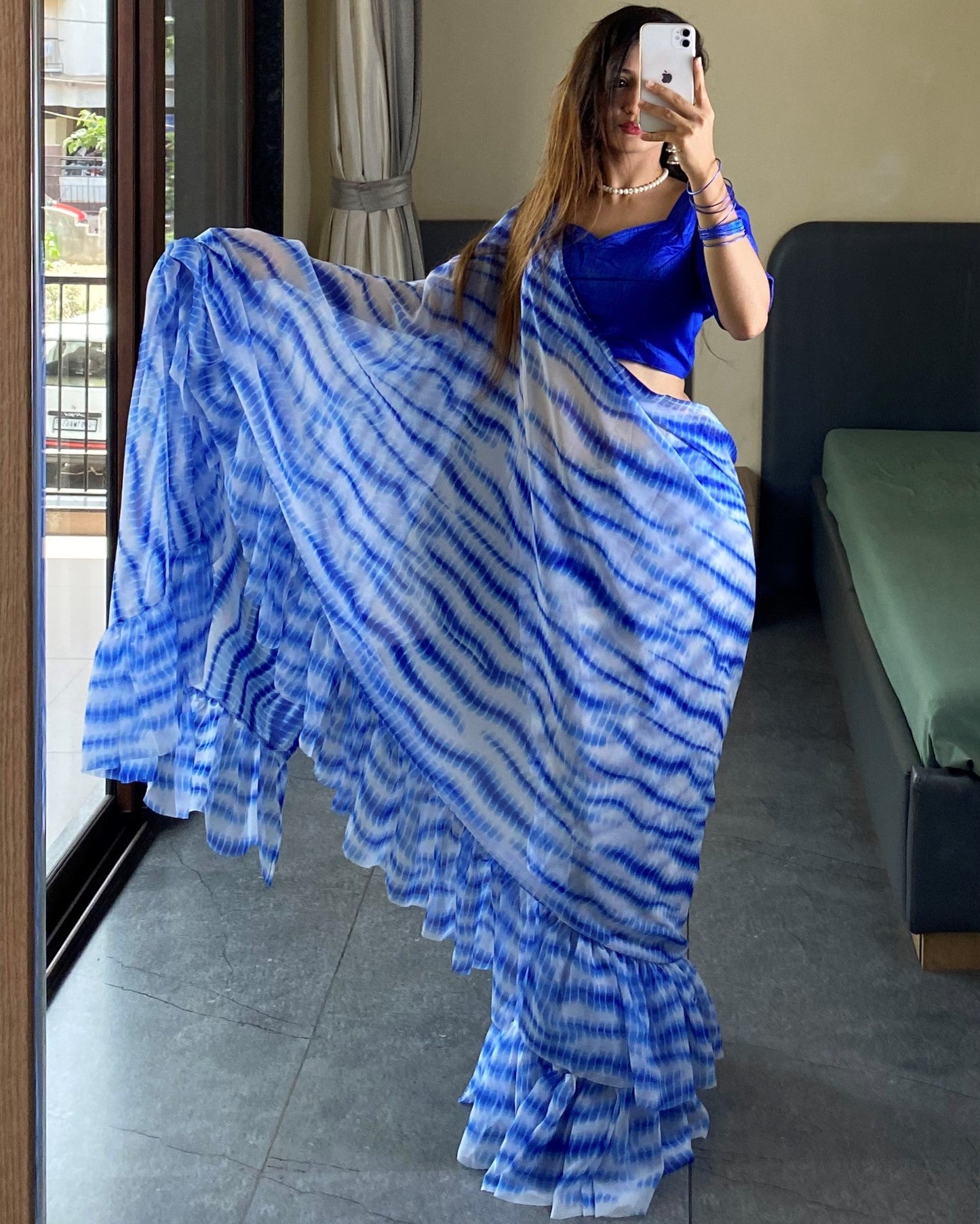 1 Minutes Ready to Wear Flared Drape Saree