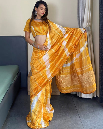 Ready to Wear Cotton Silk Saree with Blouse Piece