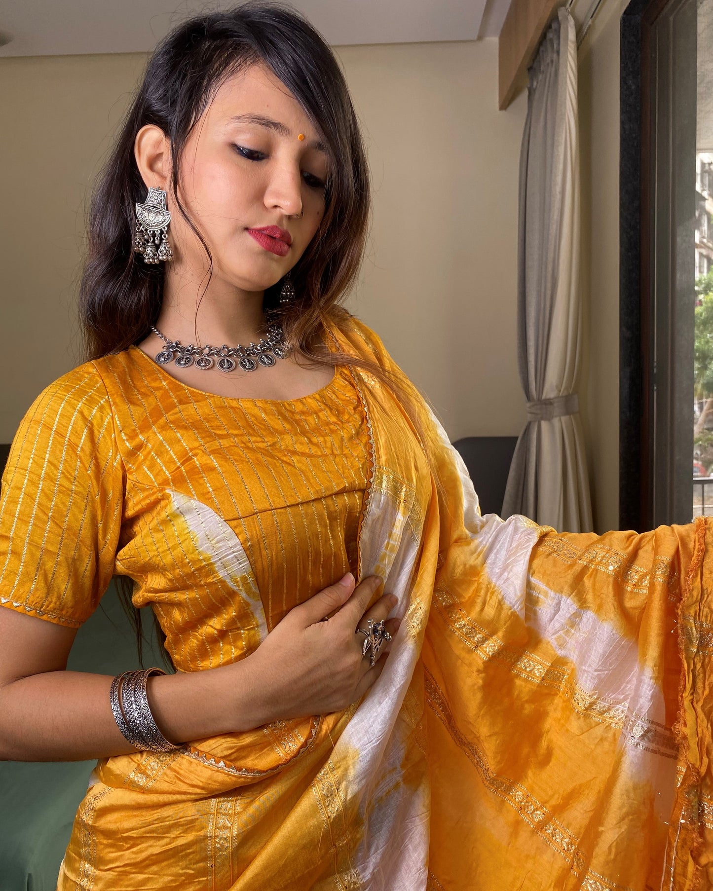 Ready to Wear Cotton Silk Saree with Blouse Piece
