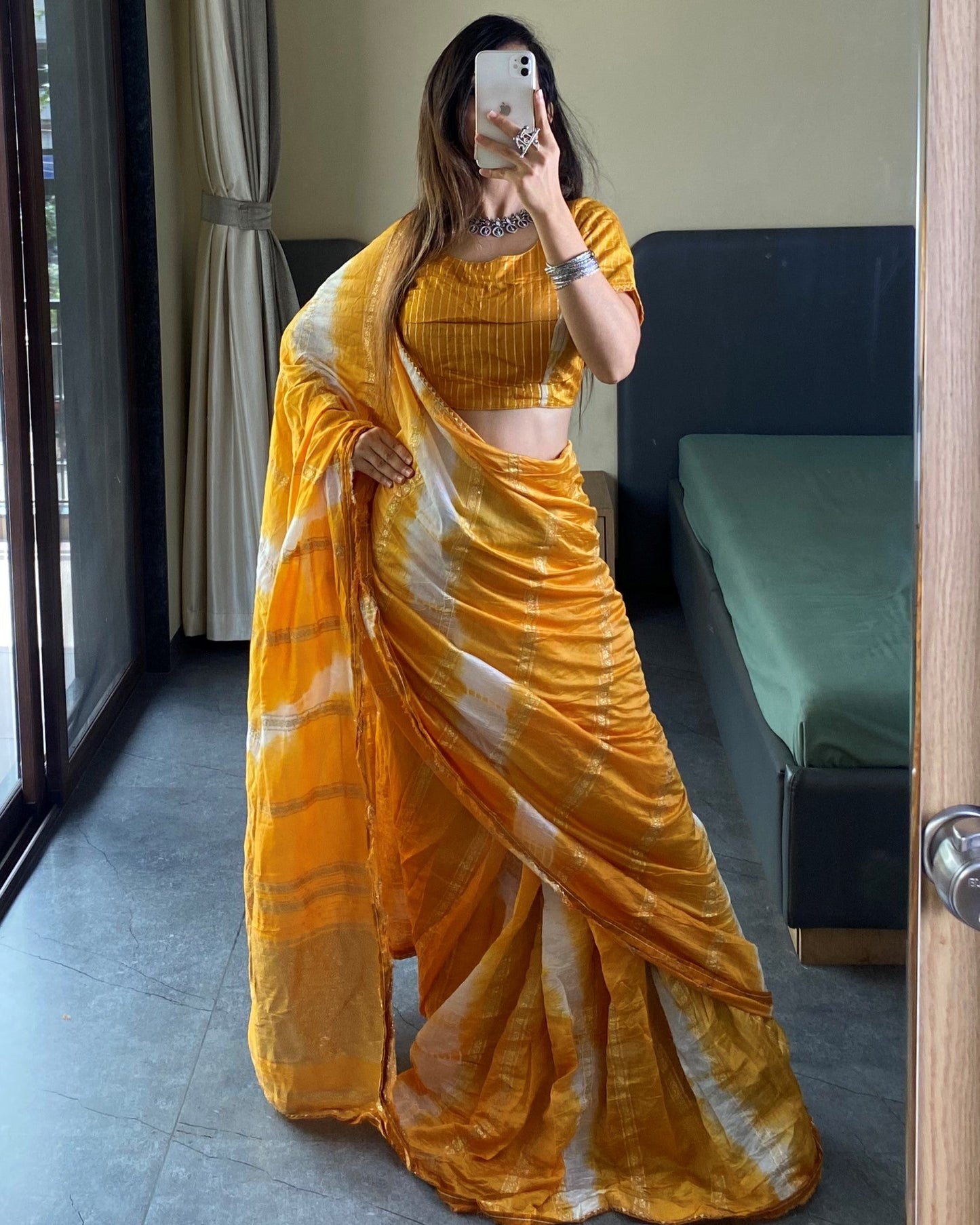 Ready to Wear Cotton Silk Saree with Blouse Piece