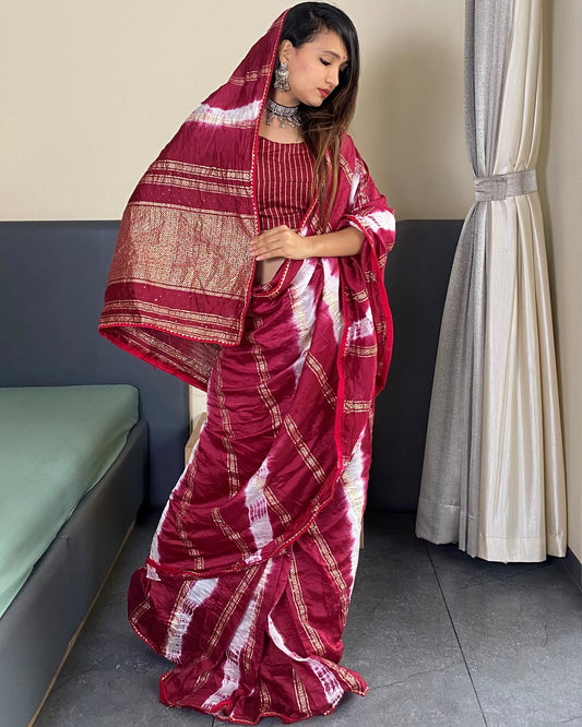 Ready to Wear Silk Saree with Blouse Piece