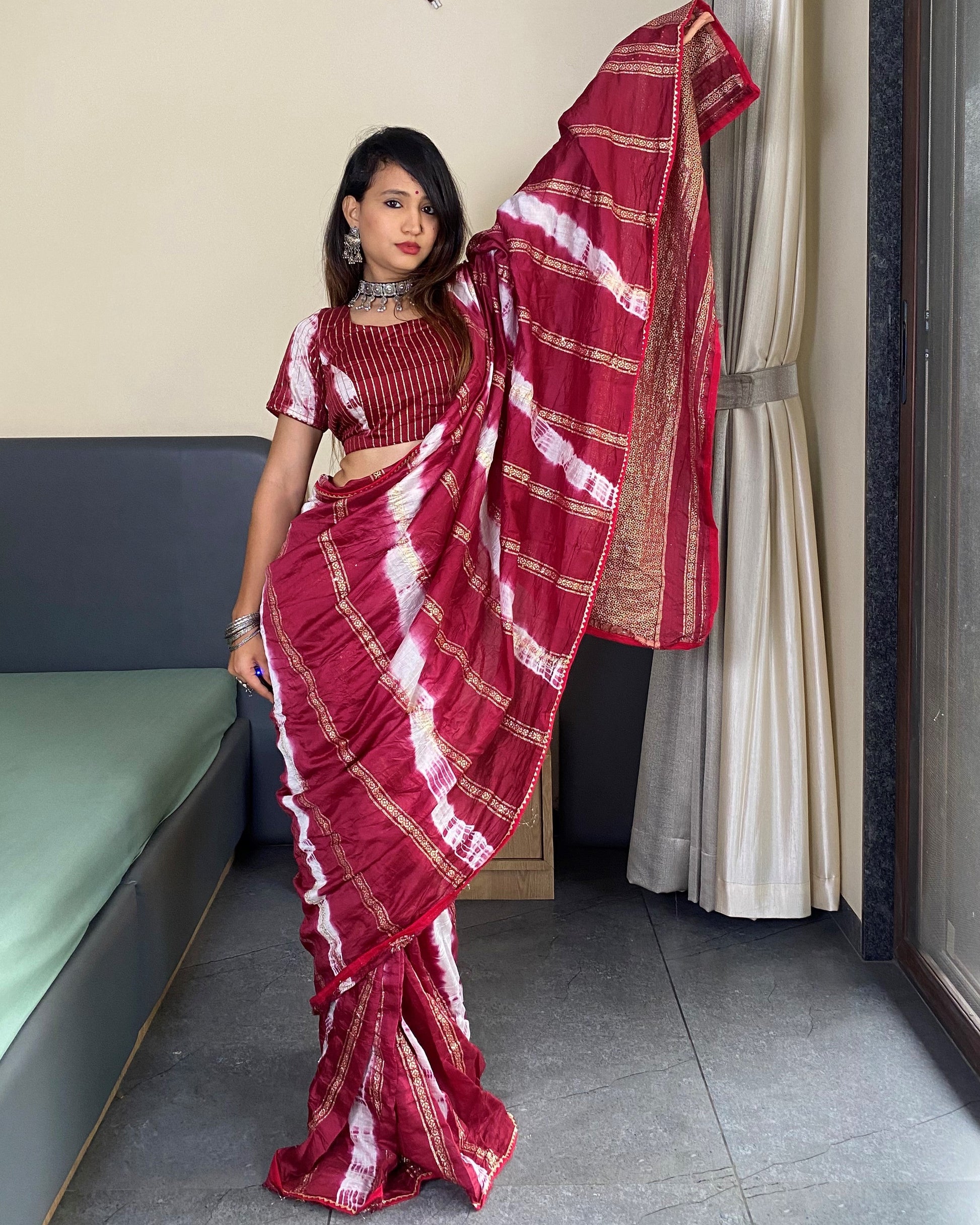 Ready to Wear Silk Saree with Blouse Piece