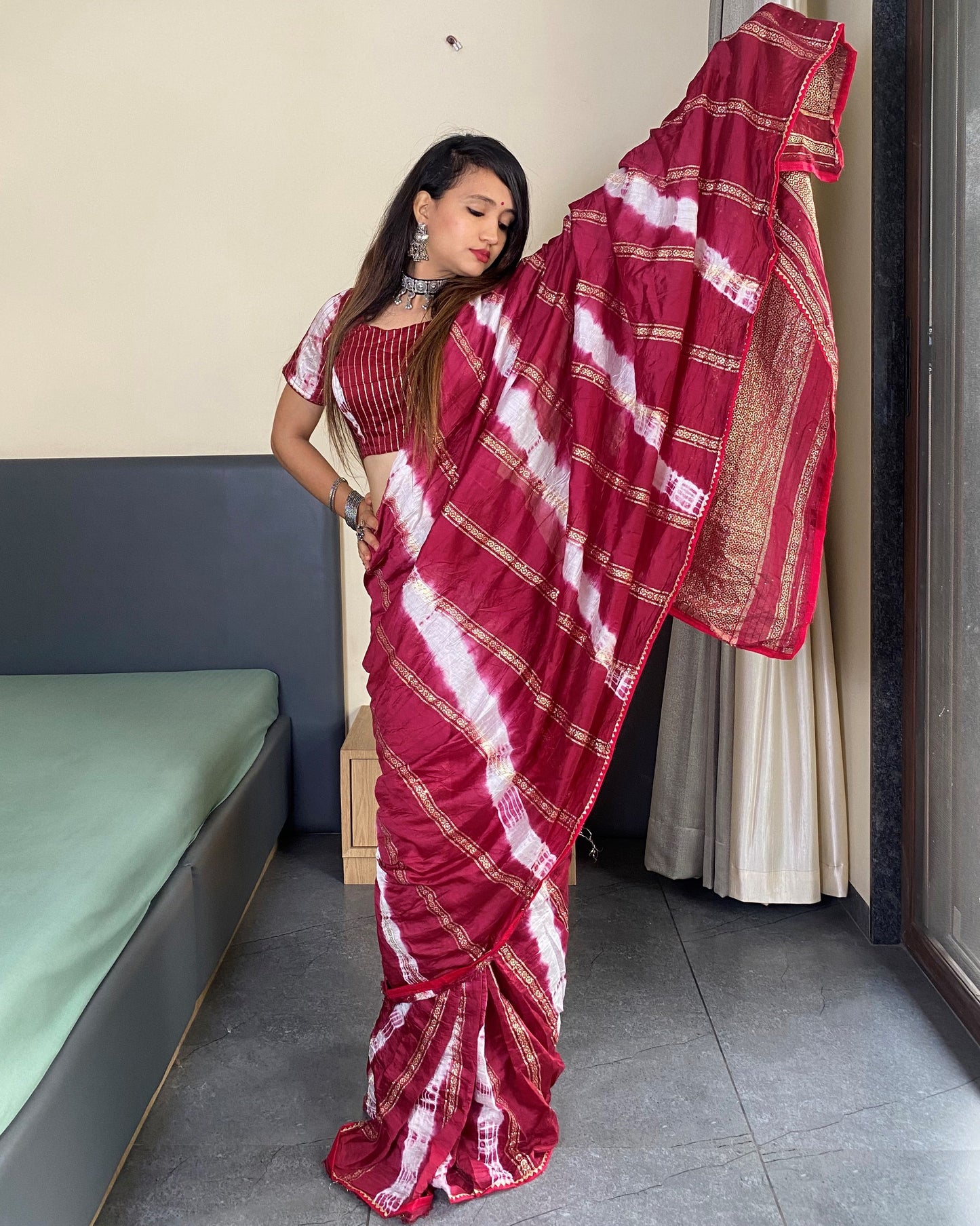 Ready to Wear Silk Saree with Blouse Piece