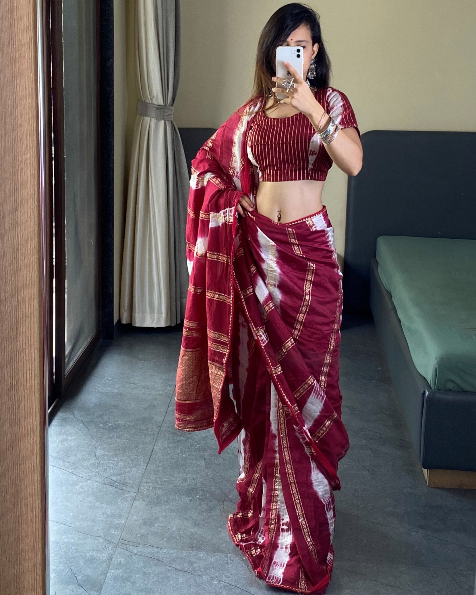Ready to Wear Silk Saree with Blouse Piece